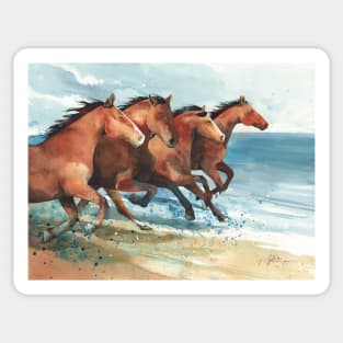 Four Horse Gallop Sticker